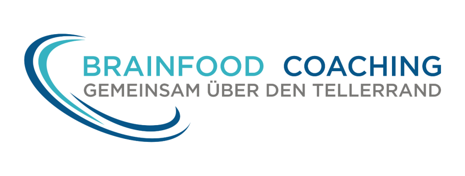 Logo von Brainfood Coaching mit dem Slogan "Gemeinsam über den Tellerrand".